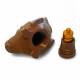 Vogel geocache houder met ruimte voor bison - 11cm - 3D geprint - Bruin