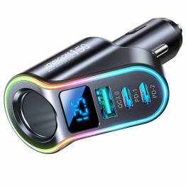  Joyroom 4-i-1 krachtige autolader 1x USB-A, 2x USB-C & 12V aansluiting - PD QC - 150W
