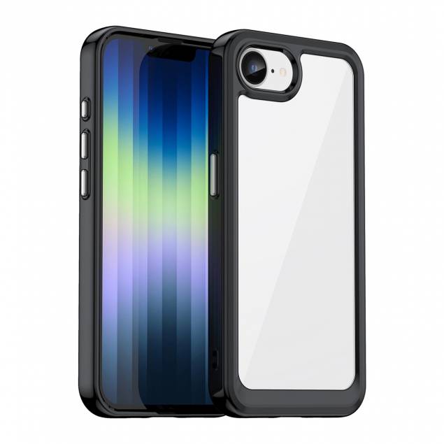 iPhone 16e hoes - Doorzichtig met zwarte rand