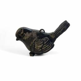 Vogel geocache houder met ruimte voor bison - 11cm - 3D geprint - Zwart