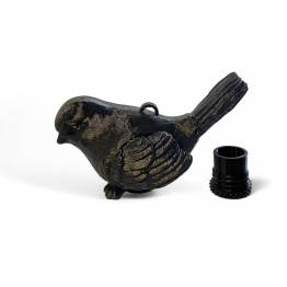 Vogel geocache houder met ruimte voor bison - 11cm - 3D geprint - Zwart