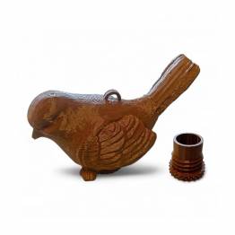 Vogel geocache houder met ruimte voor bison - 11cm - 3D geprint - Bruin