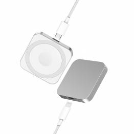 Pocket-size 3-i-1 Qi draadloze oplader - zilver