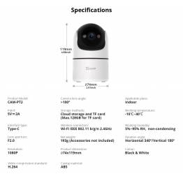  Sonoff CAM Slim 1080p bewakingscamera inclusief oplader - Wit