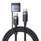 2-in-1 USB-C naar USB-C en Magsafe 3 PD snelladen geweven kabel - 140W - 2m