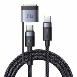 2-in-1 USB-C naar USB-C en Magsafe 3 PD snelladen geweven kabel - 140W - 2m