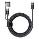2-in-1 USB-C naar USB-C en Magsafe 3 PD snelladen geweven kabel - 140W - 2m