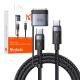 2-in-1 USB-C naar USB-C en Magsafe 3 PD snelladen geweven kabel - 140W - 2m