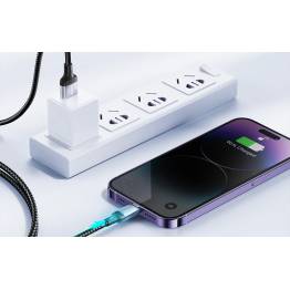  Joyroom USB naar Lightning kabel met diode - 2m - geweven zwart