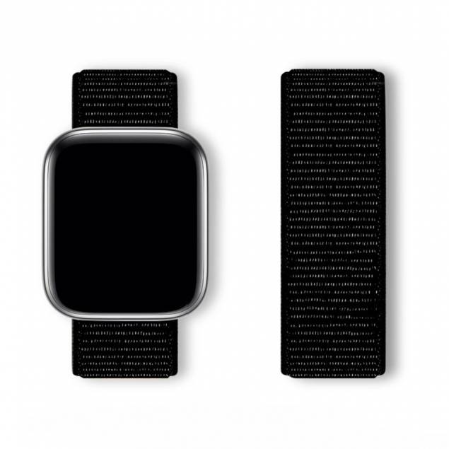 Sport nylon Loop band voor Apple Watch Ultra en Watch 38/40/41/42mm - Zwart