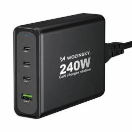 Wozinsky 65W GaN PD oplader m 2x USB-C en 1x USB-A poorten
