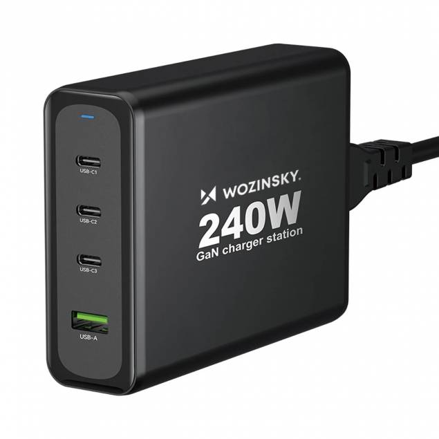 Wozinsky 65W GaN PD oplader m 2x USB-C en 1x USB-A poorten Wozinsky 65W GaN PD oplader m 2x USB-C en 1x USB-A poorten