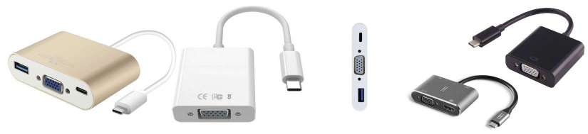 USB-C (thunderbolt 3) naar VGA-adapters en kabels