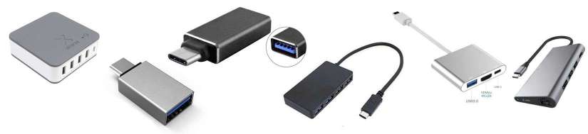 USB-C (thunderbolt 3) naar USB-adapters en kabels