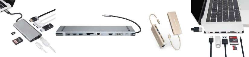 Thunderbolt 3 (USB-C) naar Hubs en Docks-adapters en kabels