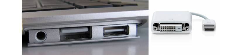 Micro DVI-connectoren en adapters